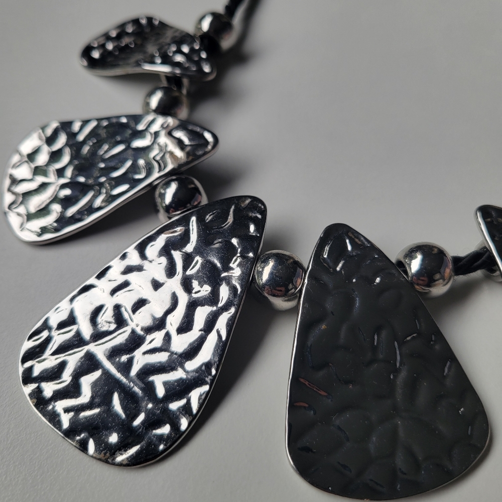Lia Sophia Hammered Metal Necklace